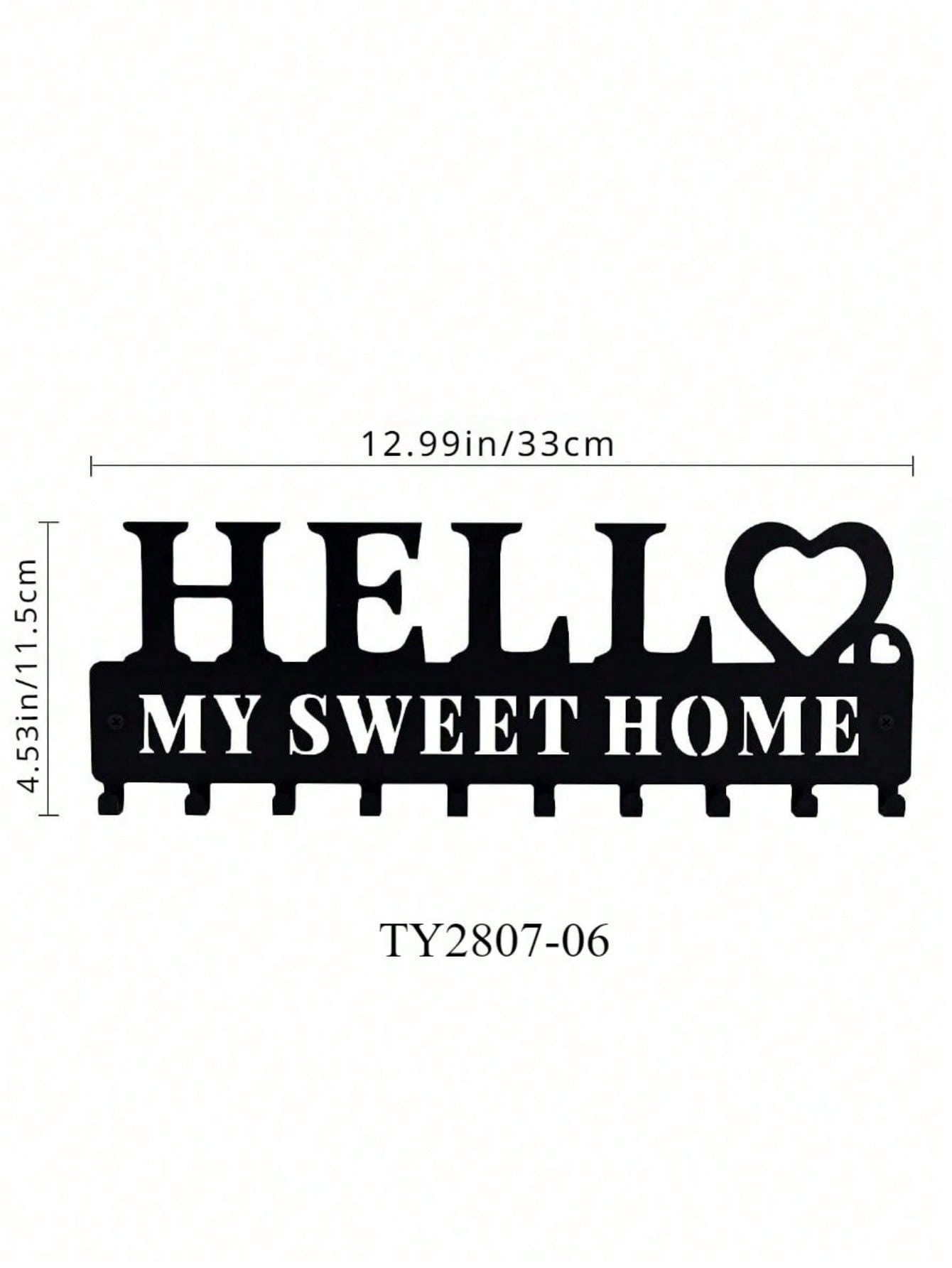 1pc Metal Welcome Keychain Holder - Wall-Mounted Key Hook Rack In Black. Features A Welcome Sign Design, Perfect For Organizing Entryways In Living Rooms, Bedrooms, Or Offices. Ideal For Key Storage And Hanging Keychains.