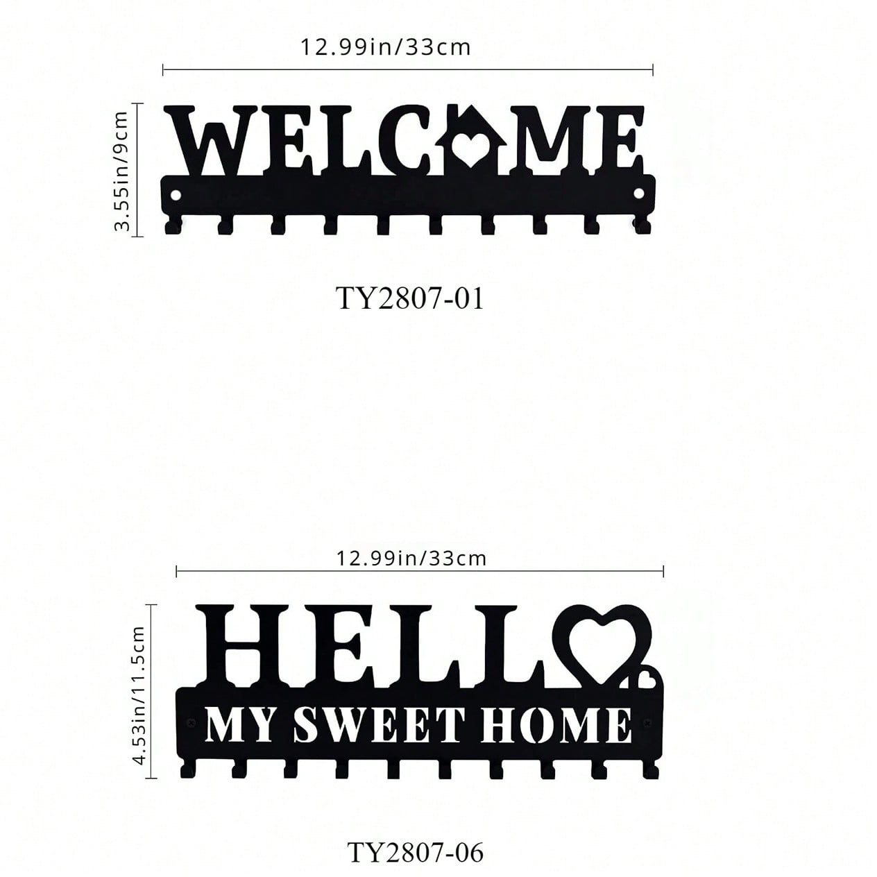 1pc Metal Welcome Keychain Holder - Wall-Mounted Key Hook Rack In Black. Features A Welcome Sign Design, Perfect For Organizing Entryways In Living Rooms, Bedrooms, Or Offices. Ideal For Key Storage And Hanging Keychains.