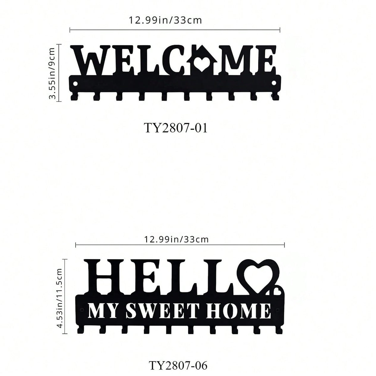 1pc Metal Welcome Keychain Holder - Wall-Mounted Key Hook Rack In Black. Features A Welcome Sign Design, Perfect For Organizing Entryways In Living Rooms, Bedrooms, Or Offices. Ideal For Key Storage And Hanging Keychains.