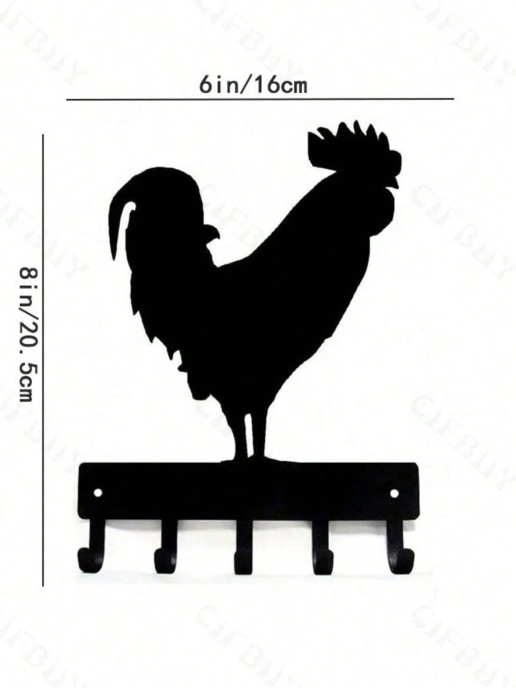 1 PC Country Chic Decor Midnight Rooster Wall Hook - Matte Black Farm Metal Hanger with Comb Texturing | Rustic Organizer for Keys & Aprons , applicable to multiple areas such as lounges and sleeping quarters.Suitable for Christmas, Halloween, Thanksgivin
