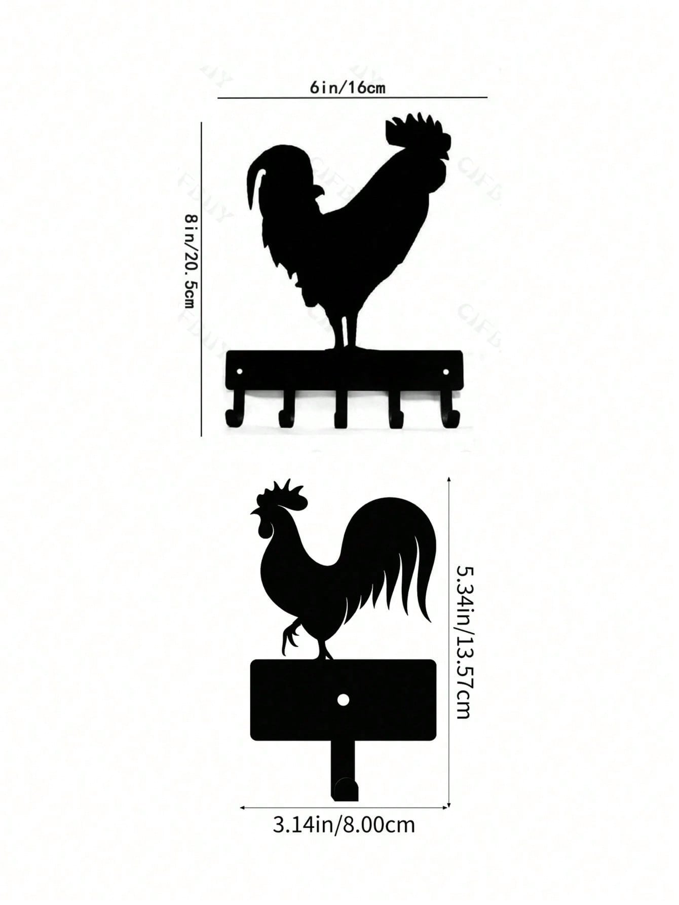 1 PC Country Chic Decor Midnight Rooster Wall Hook - Matte Black Farm Metal Hanger with Comb Texturing | Rustic Organizer for Keys & Aprons , applicable to multiple areas such as lounges and sleeping quarters.Suitable for Christmas, Halloween, Thanksgivin