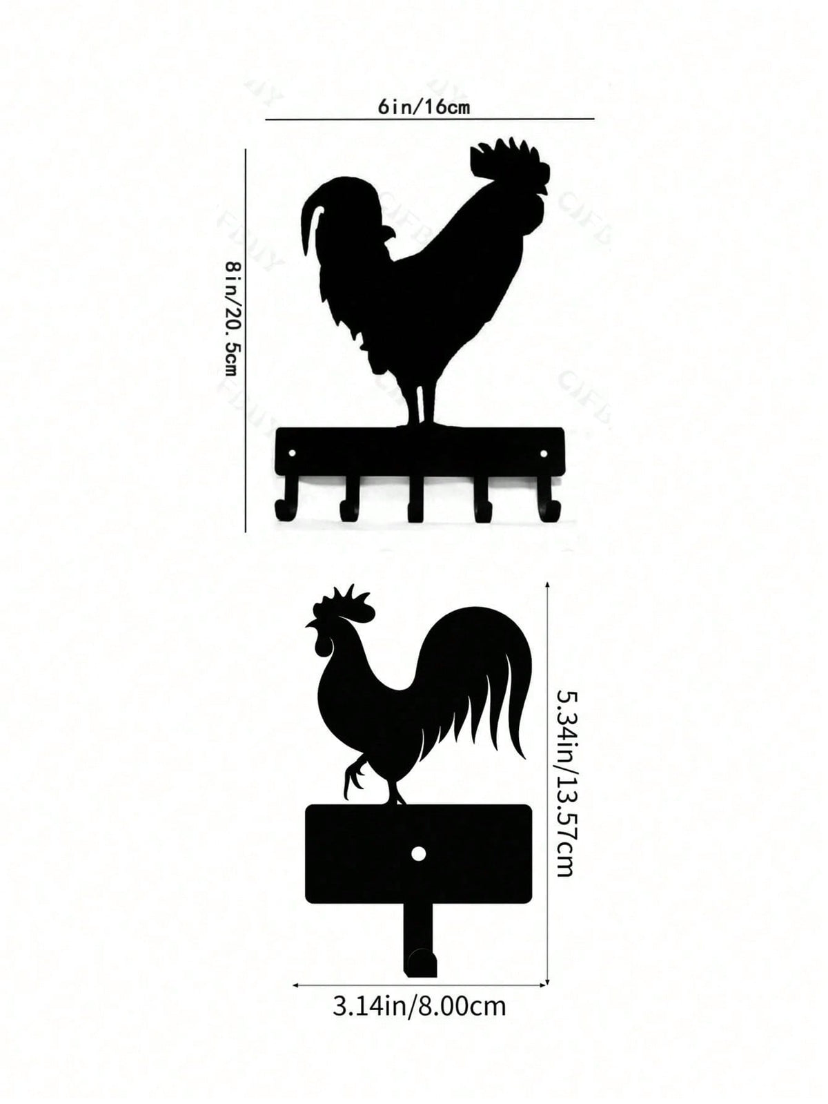 1 PC Country Chic Decor Midnight Rooster Wall Hook - Matte Black Farm Metal Hanger with Comb Texturing | Rustic Organizer for Keys & Aprons , applicable to multiple areas such as lounges and sleeping quarters.Suitable for Christmas, Halloween, Thanksgivin
