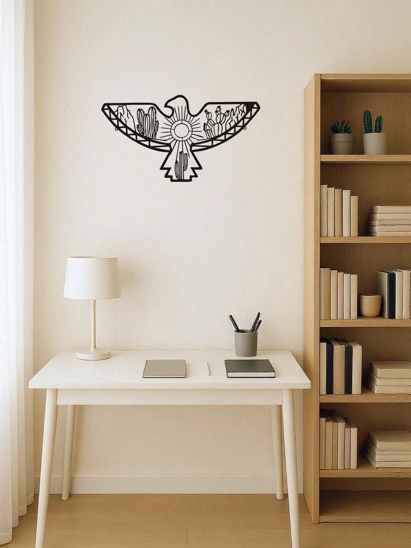 1 PC Eagle Southwest Metal Wall Art, Outdoor Ornamental Art Metal Decoration, Metal Items For Wall Art, Modern Wall Decor. Suitable for modern home decor, home decoration, room decor, Suitable for Christmas, Halloween, Thanksgiving, Valentine's Day gifts, Main image