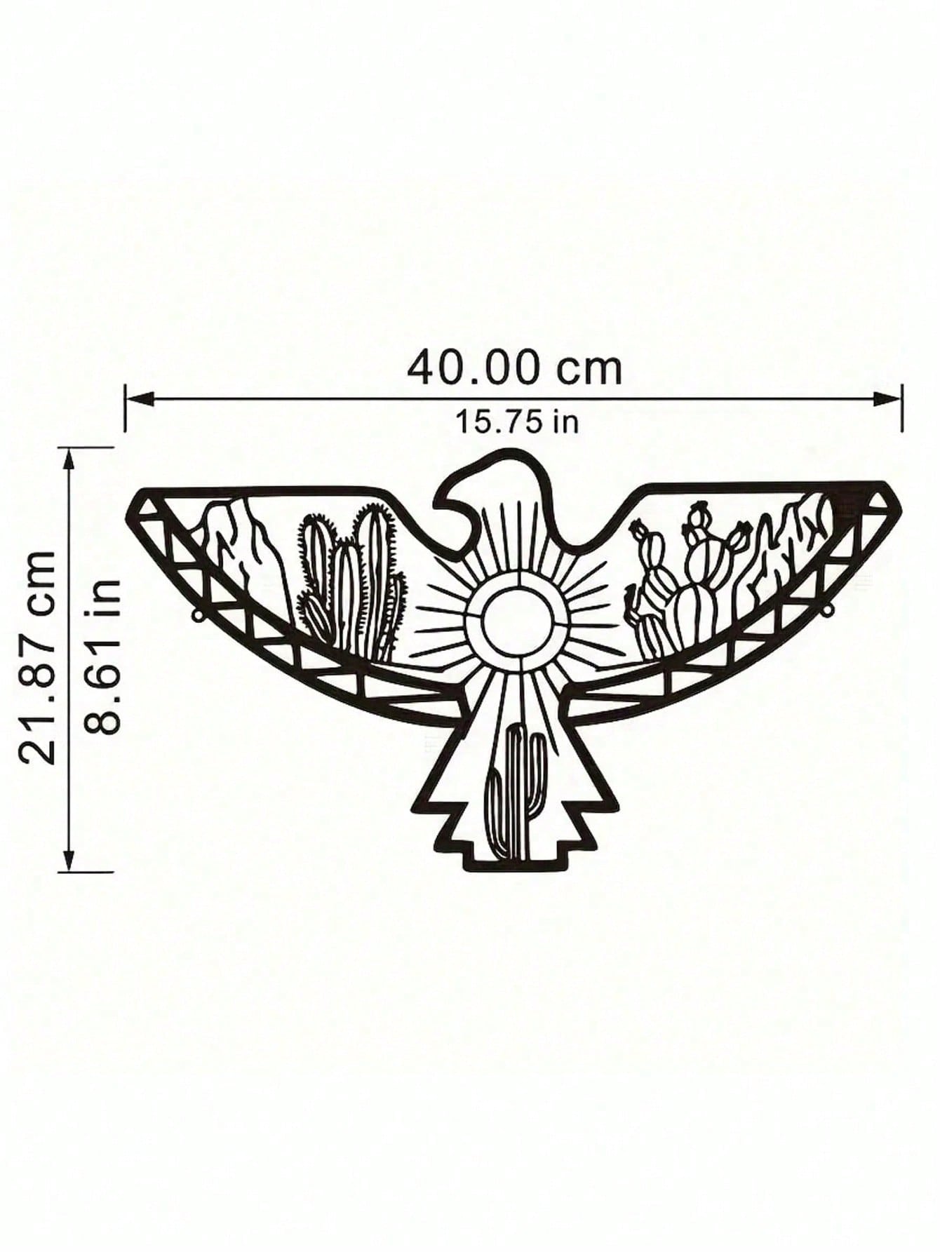 1 PC Eagle Southwest Metal Wall Art, Outdoor Ornamental Art Metal Decoration, Metal Items For Wall Art, Modern Wall Decor. Suitable for modern home decor, home decoration, room decor, Suitable for Christmas, Halloween, Thanksgiving, Valentine's Day gifts, Secondary image