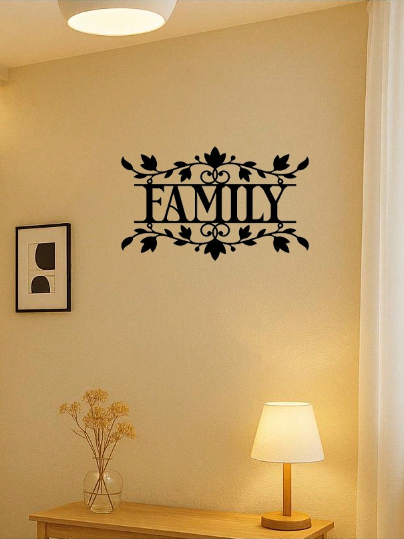 1pc "Family with Leaves" Wall Art Elevate your bedroom, living room, or bathroom with this modern home decor piece. Crafted from premium waterproof and rust-resistant materials, it combines stylish elegance with lasting durability for any space,Suitable f