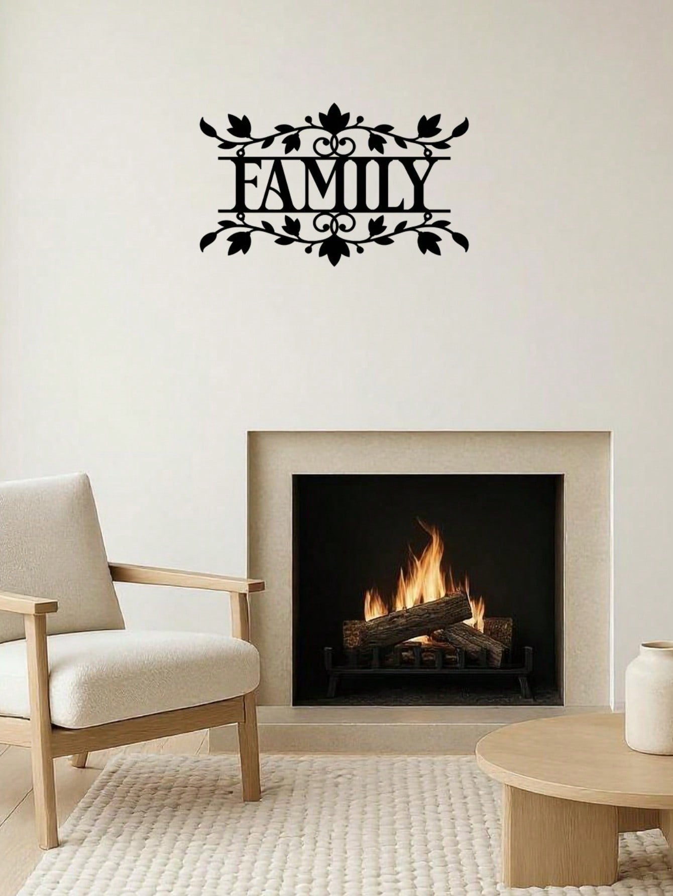 1pc "Family with Leaves" Wall Art Elevate your bedroom, living room, or bathroom with this modern home decor piece. Crafted from premium waterproof and rust-resistant materials, it combines stylish elegance with lasting durability for any space,Suitable f
