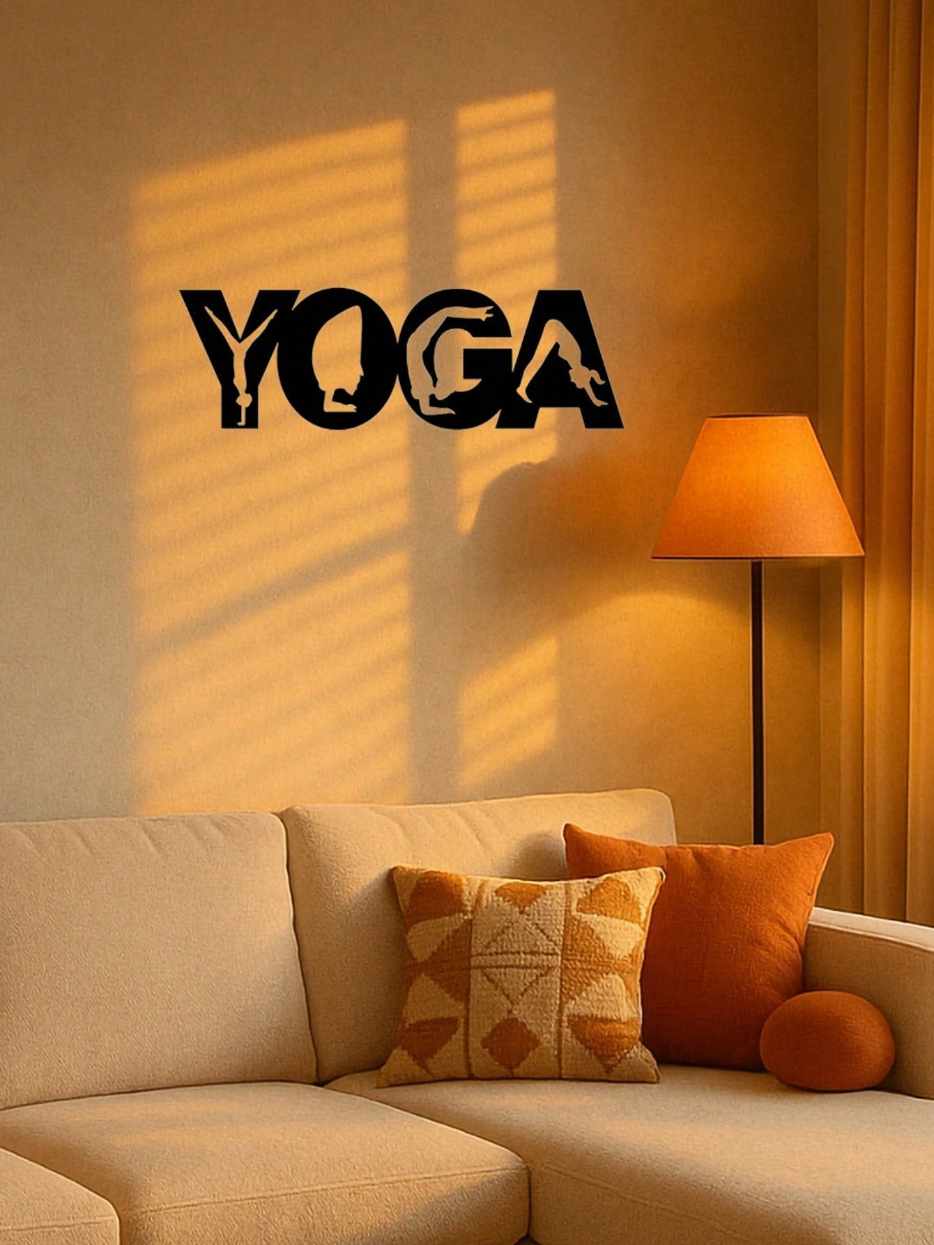 1pc Boho Yoga Poses Metal Wall Art - Inspirational Fitness Decor for Home, Office, Studio & Gym. Modern Metal Sign for Living Room, Bedroom & Yoga Spaces,Suitable for modern home decor, home decoration, room decor, bedroom decor, bathroom decor, waterproo Main image