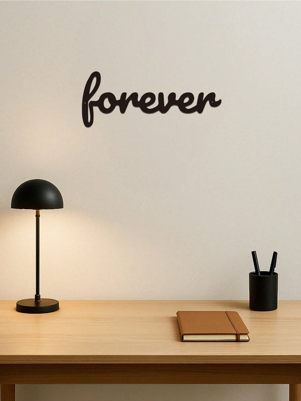This "Forever" modern home decor piece is perfect for bedrooms, living rooms, and bathrooms. Crafted with premium materials and century-old baking paint technology, it features waterproof, rust-resistant, and fade-proof properties. The sturdy design ensur