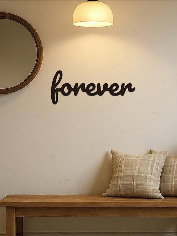 This "Forever" modern home decor piece is perfect for bedrooms, living rooms, and bathrooms. Crafted with premium materials and century-old baking paint technology, it features waterproof, rust-resistant, and fade-proof properties. The sturdy design ensur