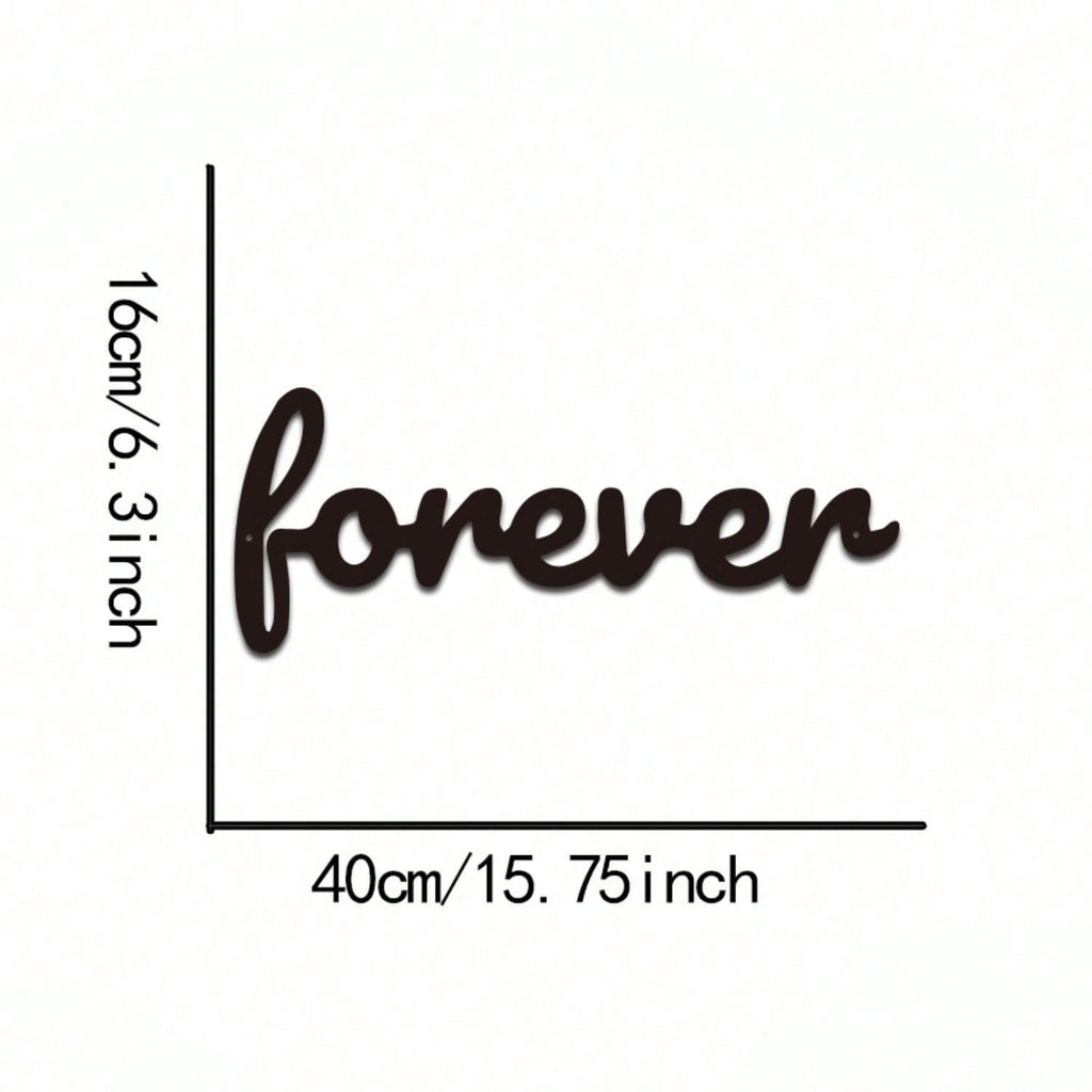 This "Forever" modern home decor piece is perfect for bedrooms, living rooms, and bathrooms. Crafted with premium materials and century-old baking paint technology, it features waterproof, rust-resistant, and fade-proof properties. The sturdy design ensur