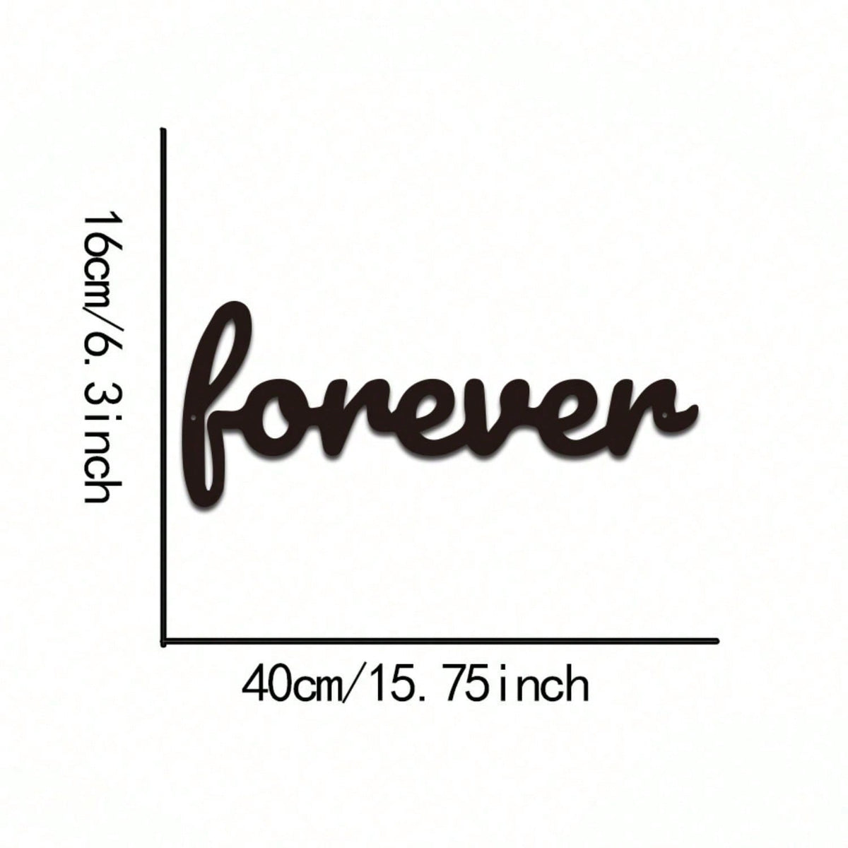 This "Forever" modern home decor piece is perfect for bedrooms, living rooms, and bathrooms. Crafted with premium materials and century-old baking paint technology, it features waterproof, rust-resistant, and fade-proof properties. The sturdy design ensur