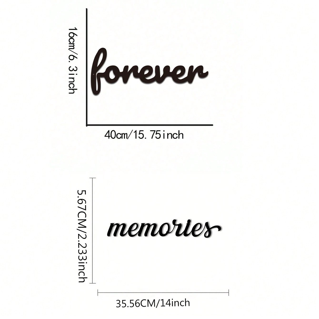 This "Forever" modern home decor piece is perfect for bedrooms, living rooms, and bathrooms. Crafted with premium materials and century-old baking paint technology, it features waterproof, rust-resistant, and fade-proof properties. The sturdy design ensur