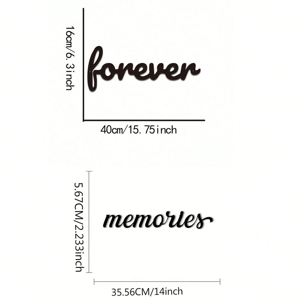 This "Forever" modern home decor piece is perfect for bedrooms, living rooms, and bathrooms. Crafted with premium materials and century-old baking paint technology, it features waterproof, rust-resistant, and fade-proof properties. The sturdy design ensur