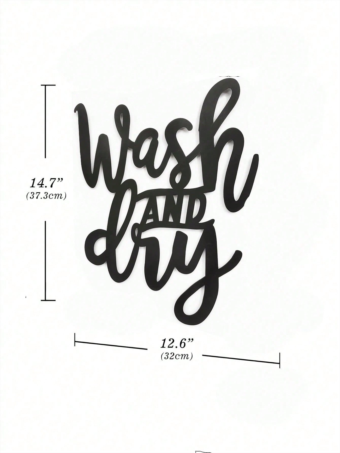 Refined text: "Wash and Dry" Rustic Metal Wall Art - Charming decorative piece perfect for laundry rooms and bathrooms, 室内版本：Suitable for modern home decor, home decoration, room decor, bedroom decor, bathroom decor, waterproof, rust proof and durable,wal Secondary image