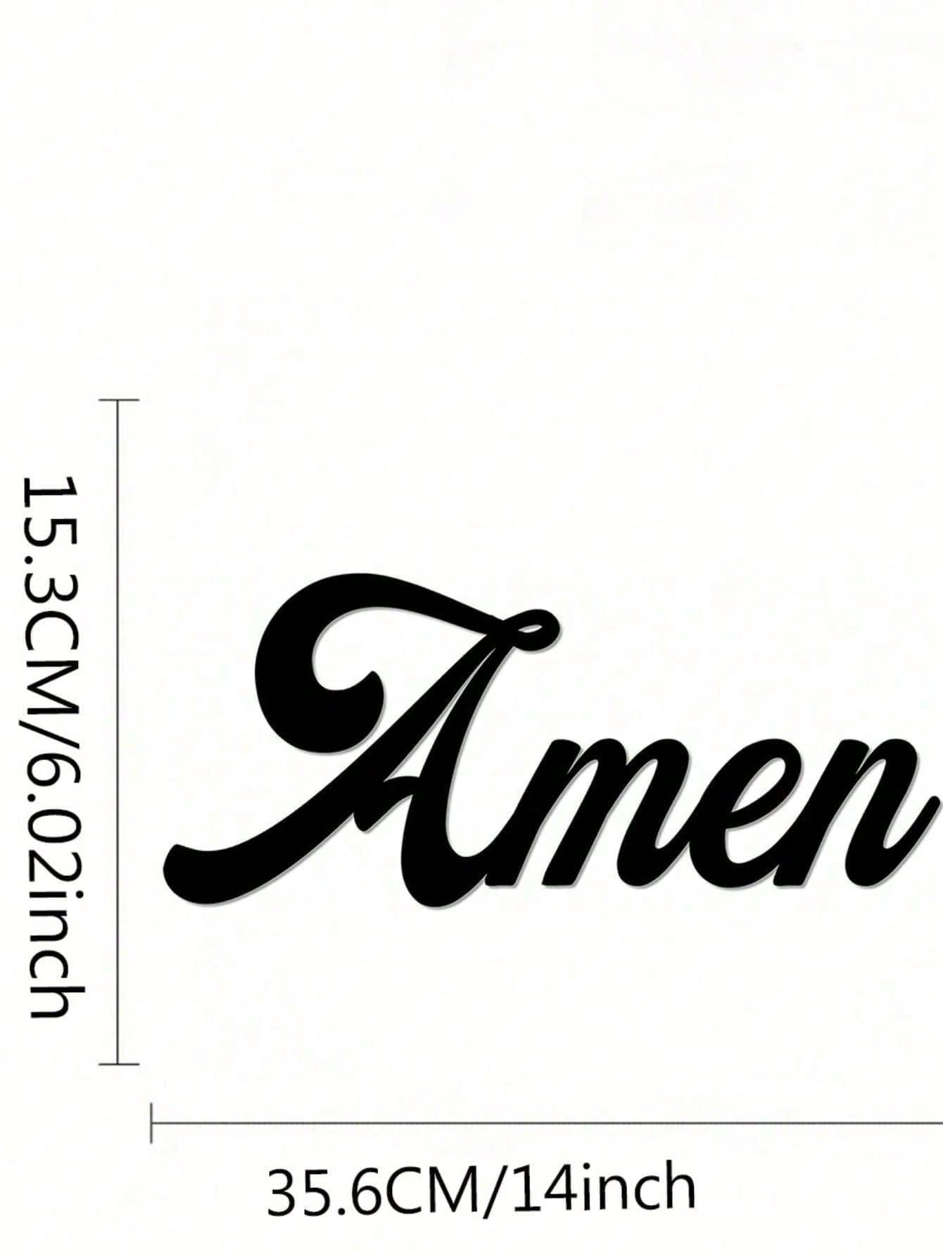 Iron 'AMEN' Wall Art - Minimalist Black Metal Letter Decor for Living Room & Bedroom, Personalized Gift Idea, 室内版本：Suitable for modern home decor, home decoration, room decor, bedroom decor, bathroom decor, waterproof, rust proof and durable,wall decor， b Secondary image