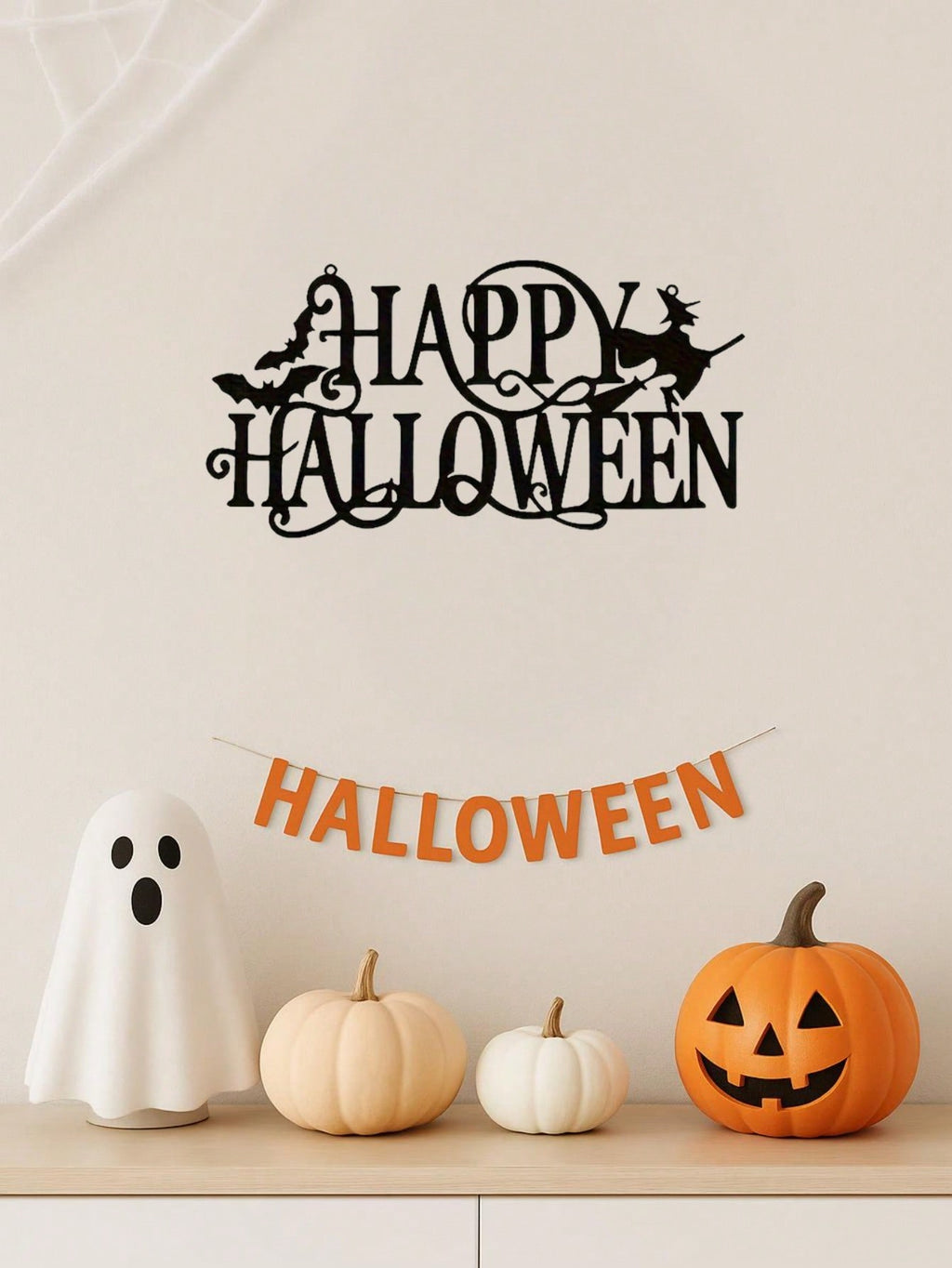 Elevate your space with this premium metal wall art featuring a "Happy Halloween" design. Crafted with durable iron and a century-old baked paint finish, it is waterproof, rust-resistant, and fade-resistant for long-lasting beauty. Easy to install and per