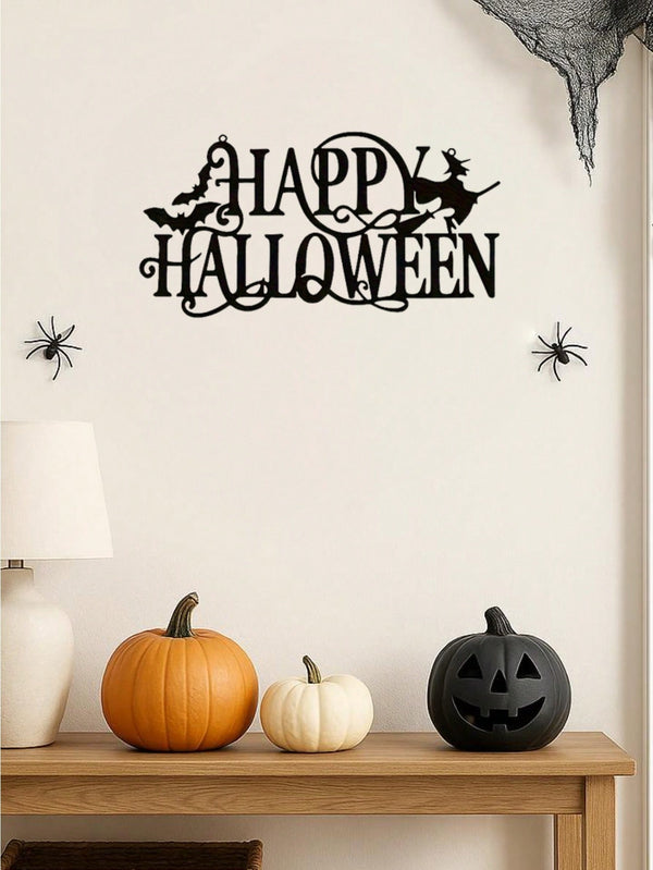 Elevate your space with this premium metal wall art featuring a "Happy Halloween" design. Crafted with durable iron and a century-old baked paint finish, it is waterproof, rust-resistant, and fade-resistant for long-lasting beauty. Easy to install and per