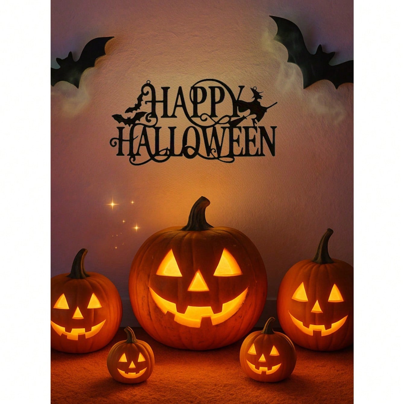 Elevate your space with this premium metal wall art featuring a "Happy Halloween" design. Crafted with durable iron and a century-old baked paint finish, it is waterproof, rust-resistant, and fade-resistant for long-lasting beauty. Easy to install and per