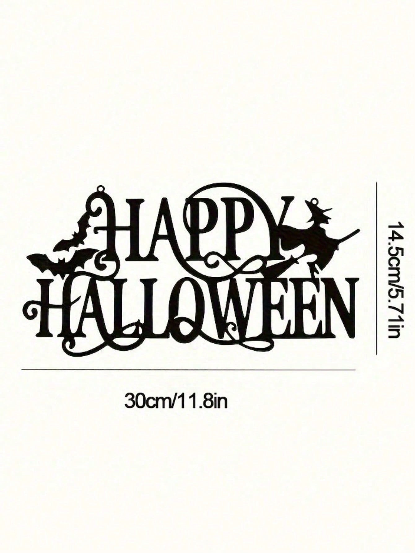 Elevate your space with this premium metal wall art featuring a "Happy Halloween" design. Crafted with durable iron and a century-old baked paint finish, it is waterproof, rust-resistant, and fade-resistant for long-lasting beauty. Easy to install and per Secondary image