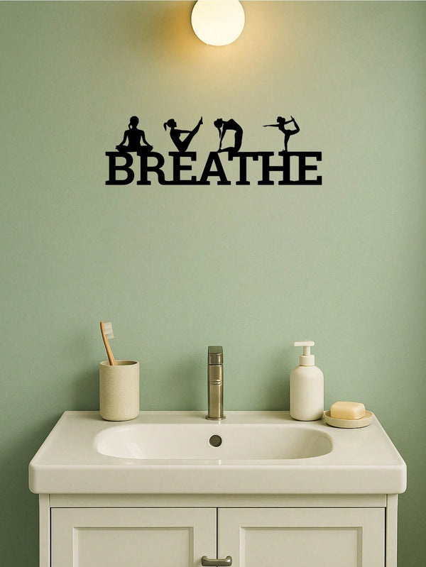 BREATHE metal wall decoration, single piece. Expertly crafted with premium texture, it adds artistic flair to gyms, dance studios, and beyond. Easy installation with exquisite metallic details for elevated aesthetics,Suitable for modern home decor, home d