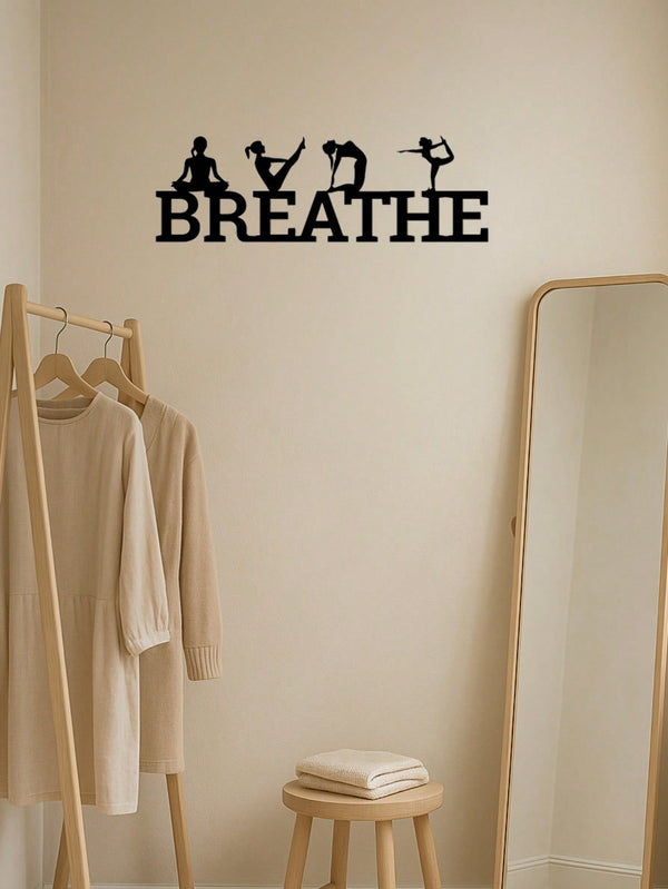 BREATHE metal wall decoration, single piece. Expertly crafted with premium texture, it adds artistic flair to gyms, dance studios, and beyond. Easy installation with exquisite metallic details for elevated aesthetics,Suitable for modern home decor, home d