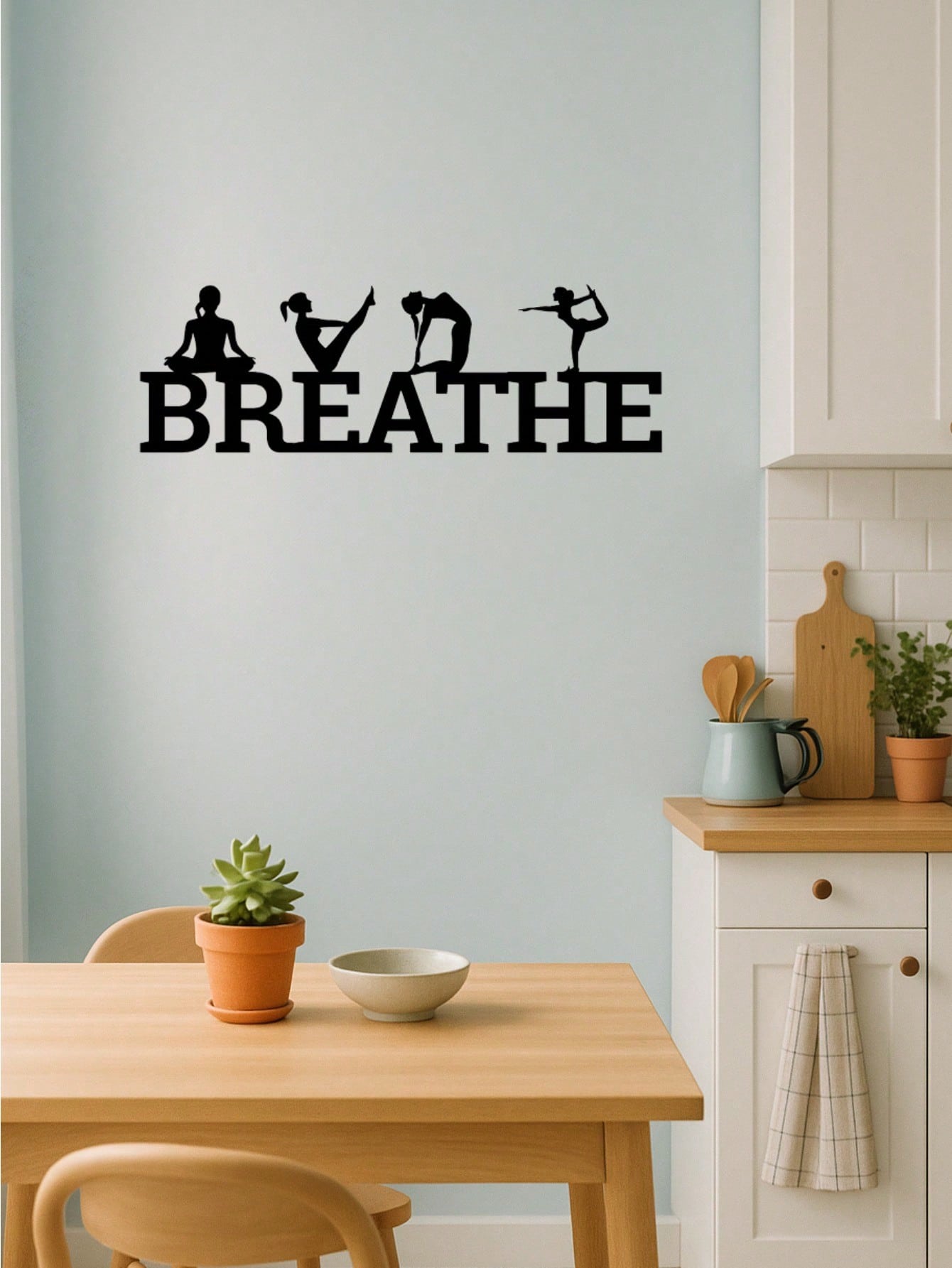 BREATHE metal wall decoration, single piece. Expertly crafted with premium texture, it adds artistic flair to gyms, dance studios, and beyond. Easy installation with exquisite metallic details for elevated aesthetics,Suitable for modern home decor, home d
