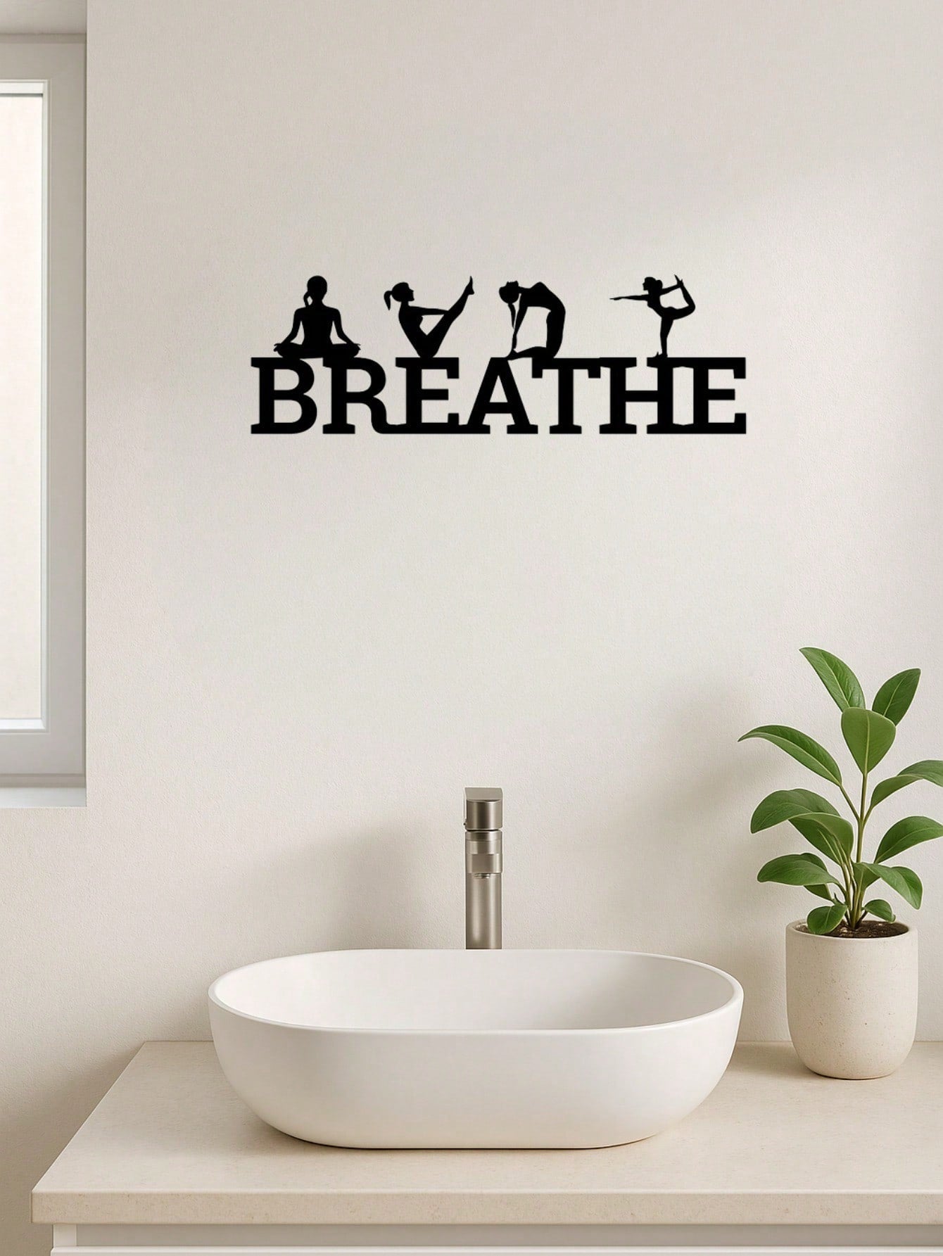 BREATHE metal wall decoration, single piece. Expertly crafted with premium texture, it adds artistic flair to gyms, dance studios, and beyond. Easy installation with exquisite metallic details for elevated aesthetics,Suitable for modern home decor, home d
