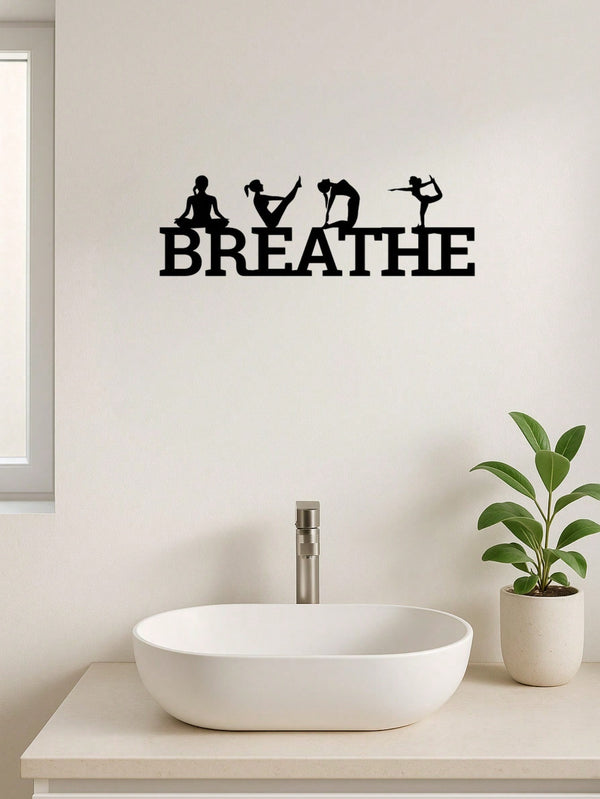 BREATHE metal wall decoration, single piece. Expertly crafted with premium texture, it adds artistic flair to gyms, dance studios, and beyond. Easy installation with exquisite metallic details for elevated aesthetics,Suitable for modern home decor, home d