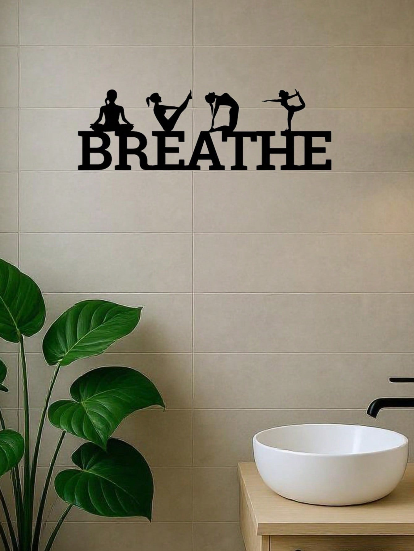 BREATHE metal wall decoration, single piece. Expertly crafted with premium texture, it adds artistic flair to gyms, dance studios, and beyond. Easy installation with exquisite metallic details for elevated aesthetics,Suitable for modern home decor, home d