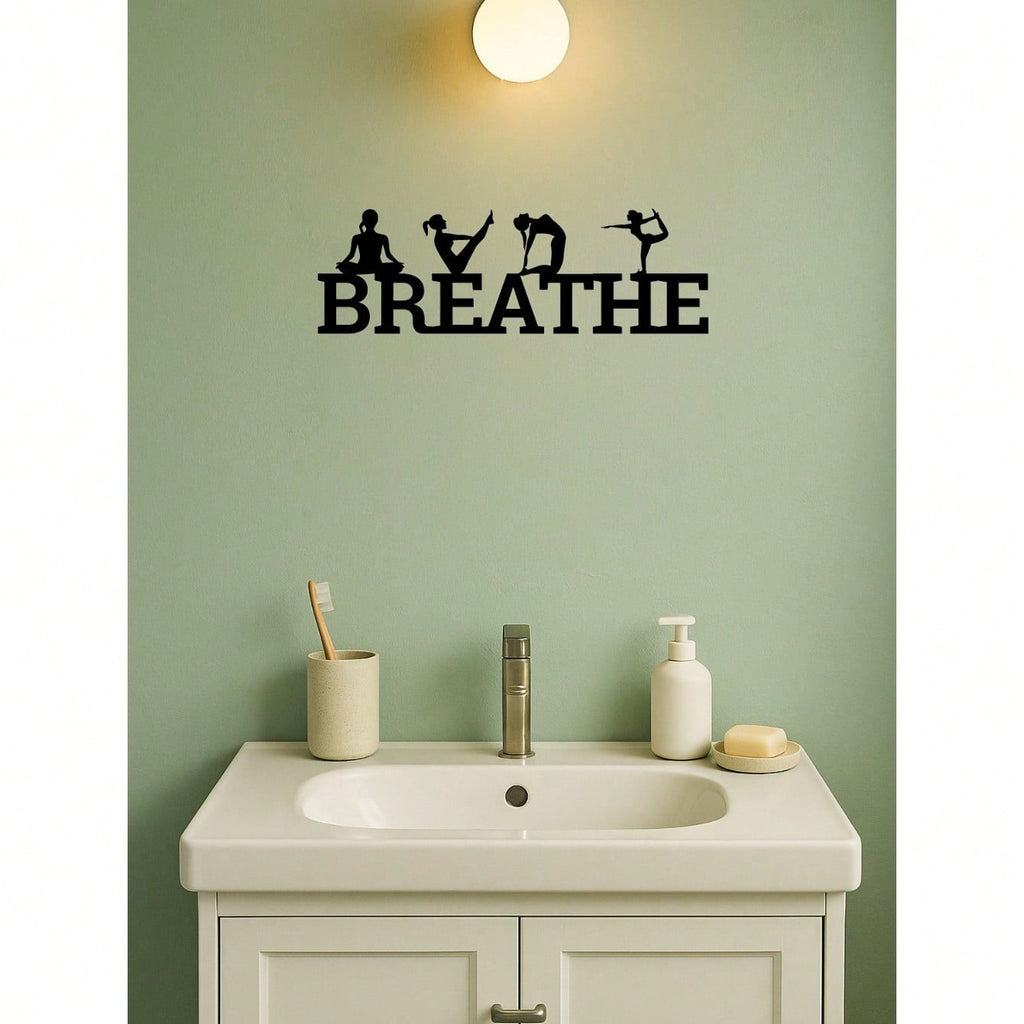 BREATHE metal wall decoration, single piece. Expertly crafted with premium texture, it adds artistic flair to gyms, dance studios, and beyond. Easy installation with exquisite metallic details for elevated aesthetics,Suitable for modern home decor, home d