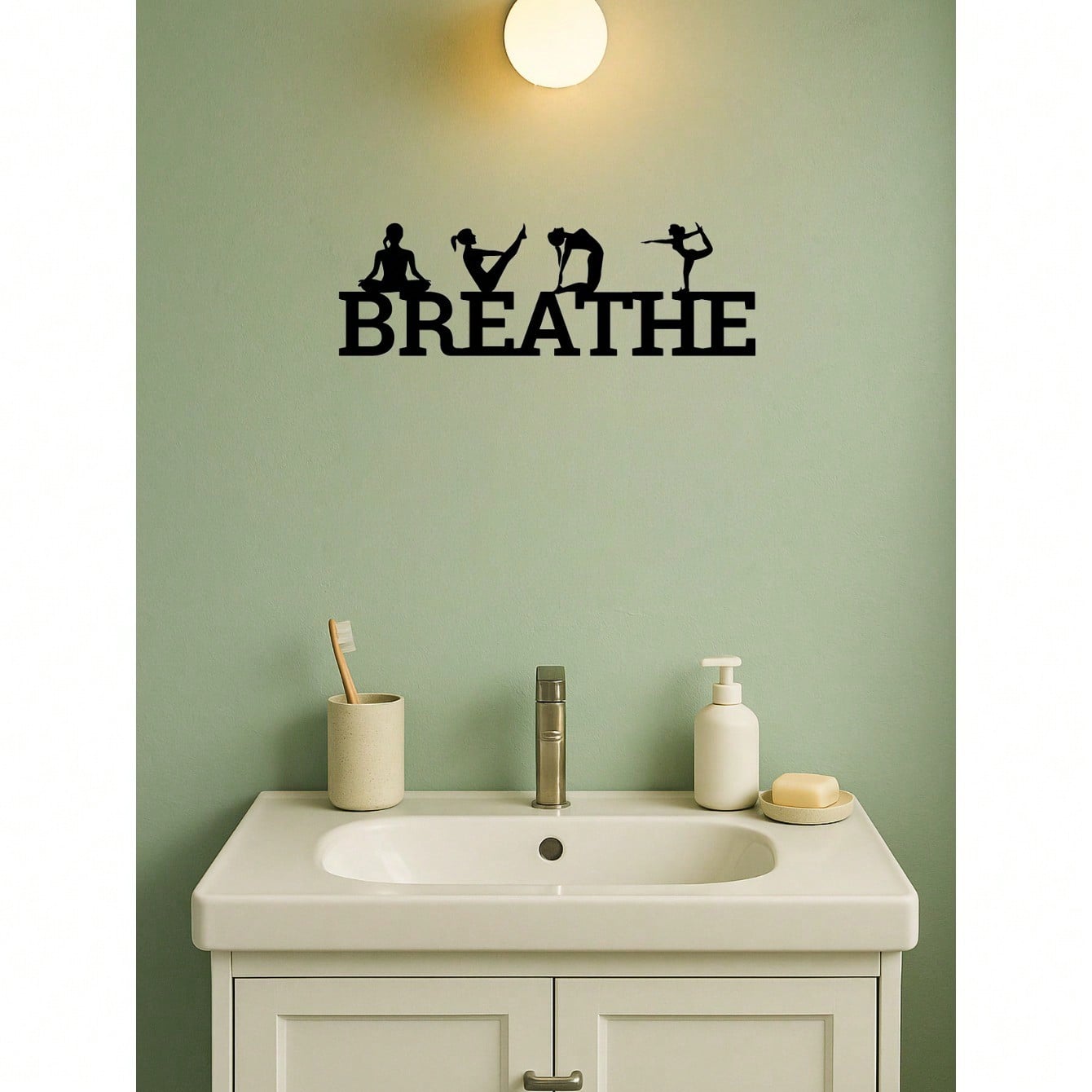 BREATHE metal wall decoration, single piece. Expertly crafted with premium texture, it adds artistic flair to gyms, dance studios, and beyond. Easy installation with exquisite metallic details for elevated aesthetics,Suitable for modern home decor, home d