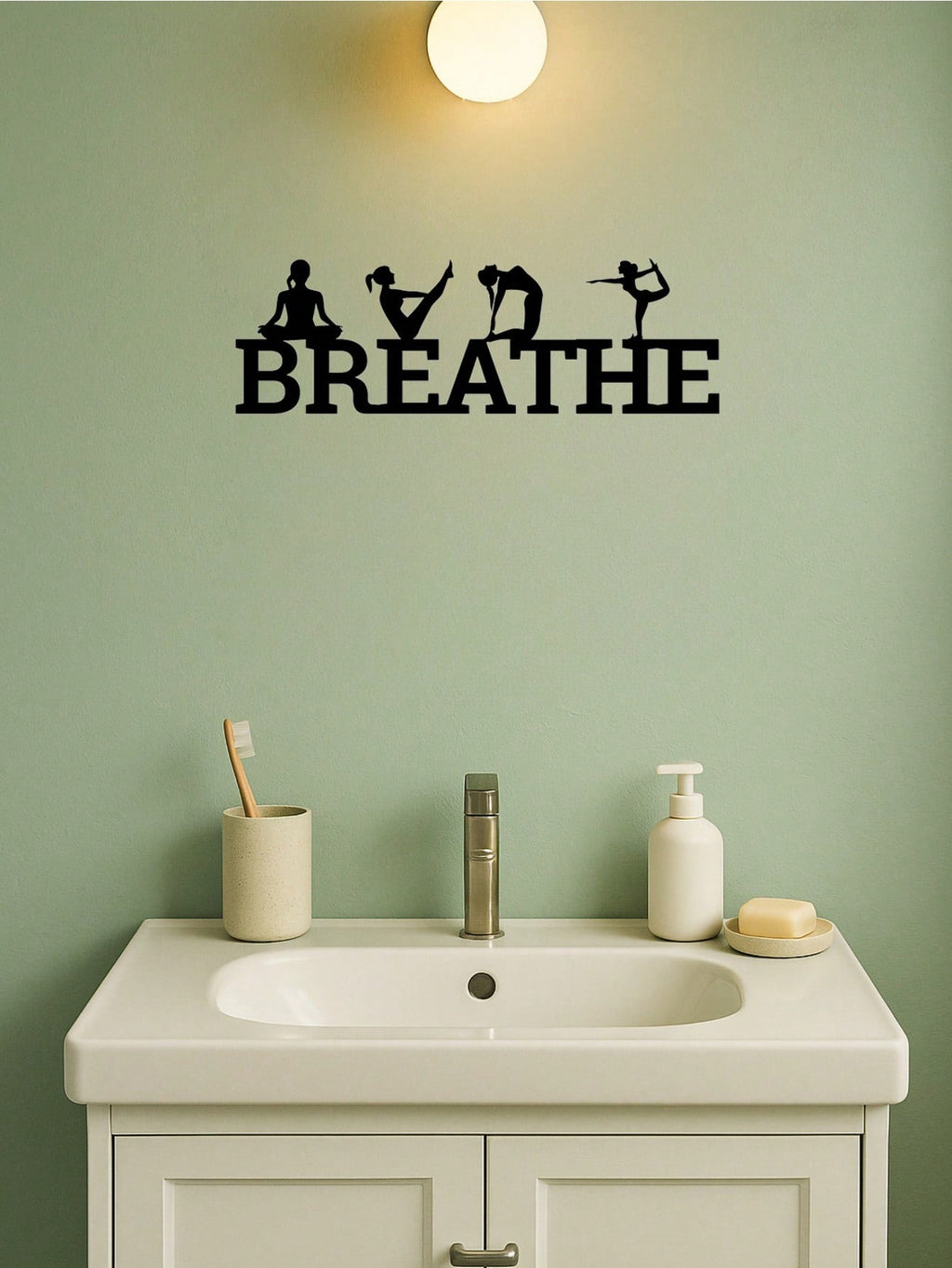 BREATHE metal wall decoration, single piece. Expertly crafted with premium texture, it adds artistic flair to gyms, dance studios, and beyond. Easy installation with exquisite metallic details for elevated aesthetics,Suitable for modern home decor, home d