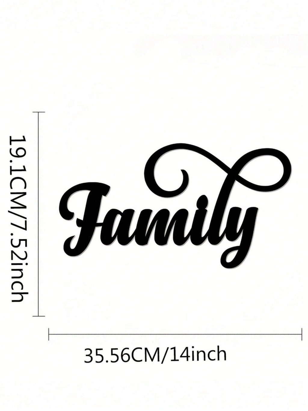 1PC Black Metal "Family" Wall Art, a premium choice for home decor. Its minimalist design paired with the heartwarming "Family" inscription embodies unity and harmony, infusing modern spaces with artistic elegance and emotional warmth,Suitable for modern