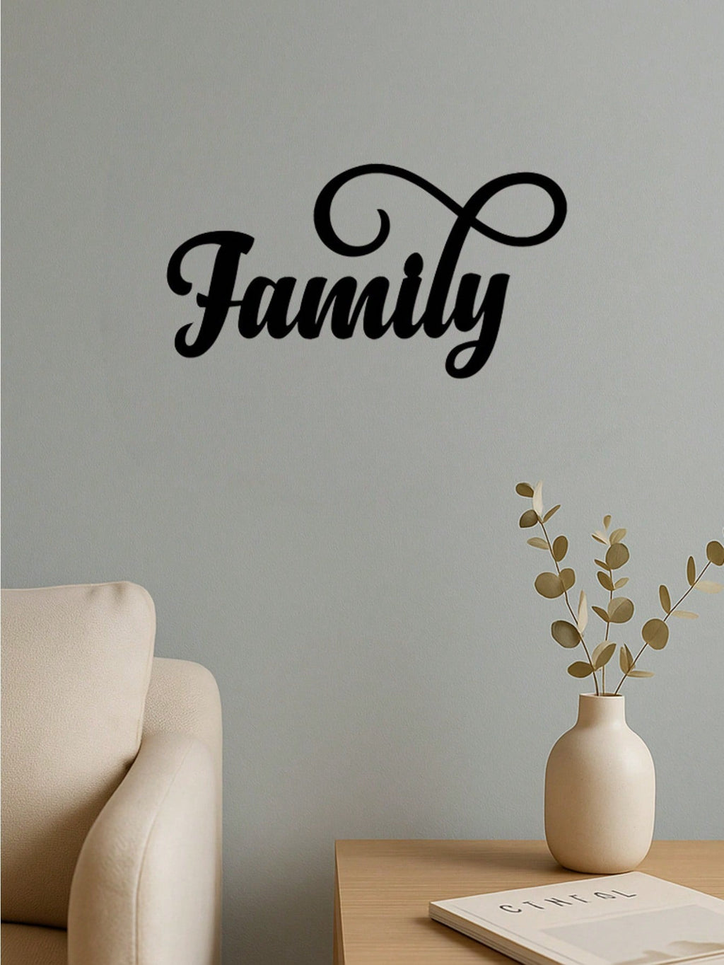 1PC Black Metal "Family" Wall Art, a premium choice for home decor. Its minimalist design paired with the heartwarming "Family" inscription embodies unity and harmony, infusing modern spaces with artistic elegance and emotional warmth,Suitable for modern