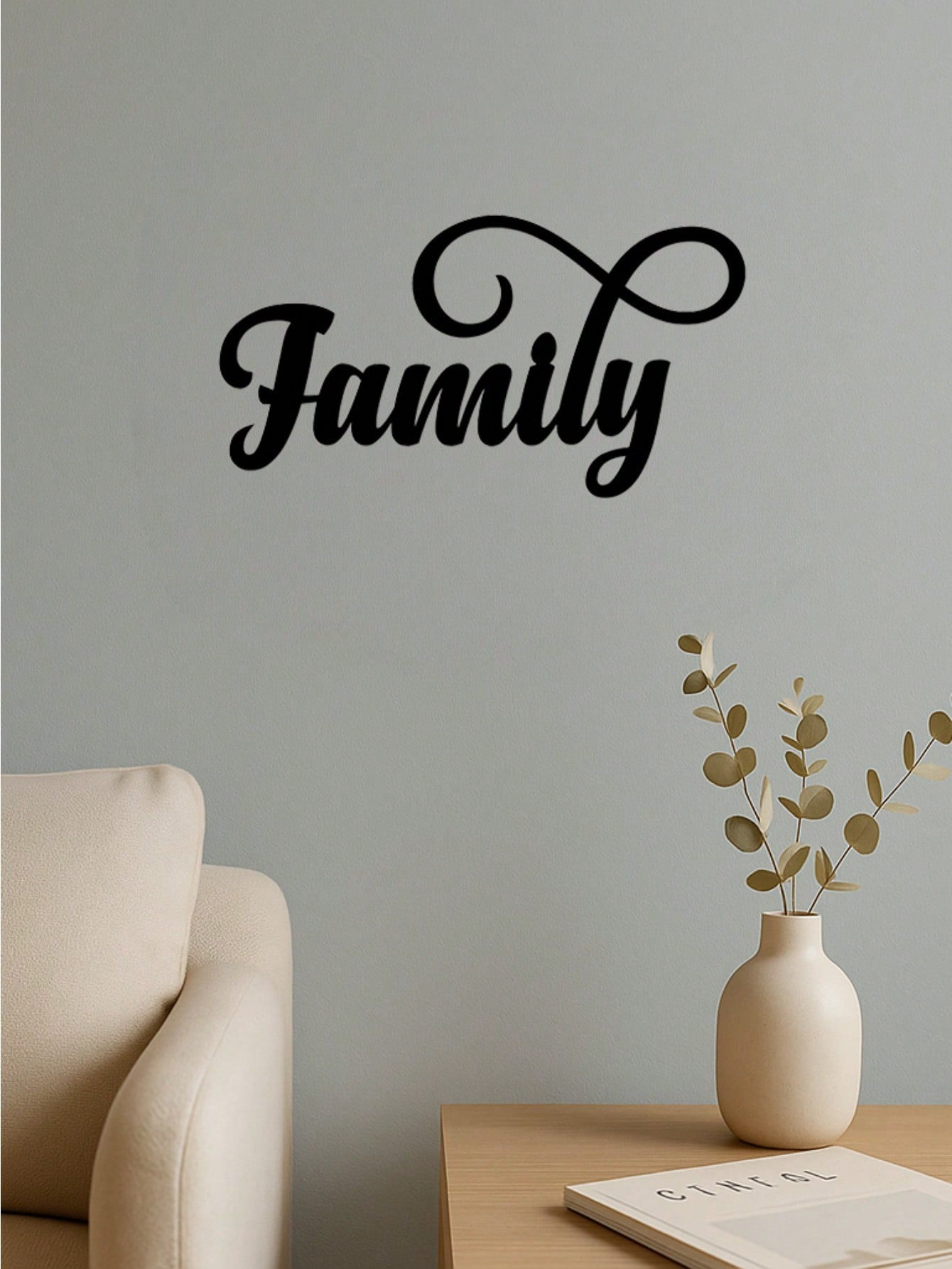 1PC Black Metal "Family" Wall Art, a premium choice for home decor. Its minimalist design paired with the heartwarming "Family" inscription embodies unity and harmony, infusing modern spaces with artistic elegance and emotional warmth,Suitable for modern