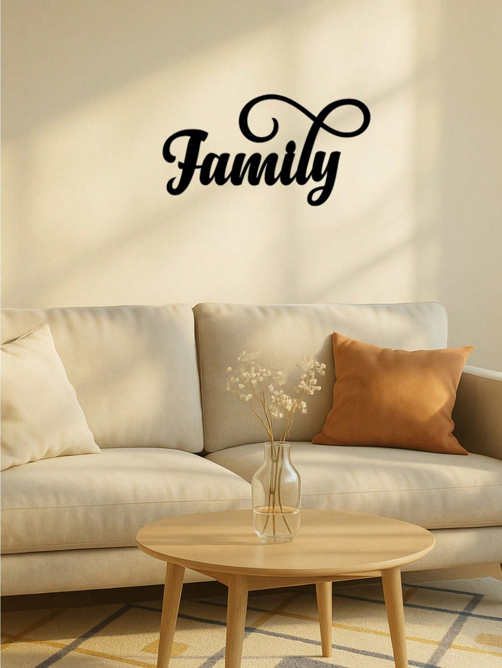 1PC Black Metal "Family" Wall Art, a premium choice for home decor. Its minimalist design paired with the heartwarming "Family" inscription embodies unity and harmony, infusing modern spaces with artistic elegance and emotional warmth,Suitable for modern