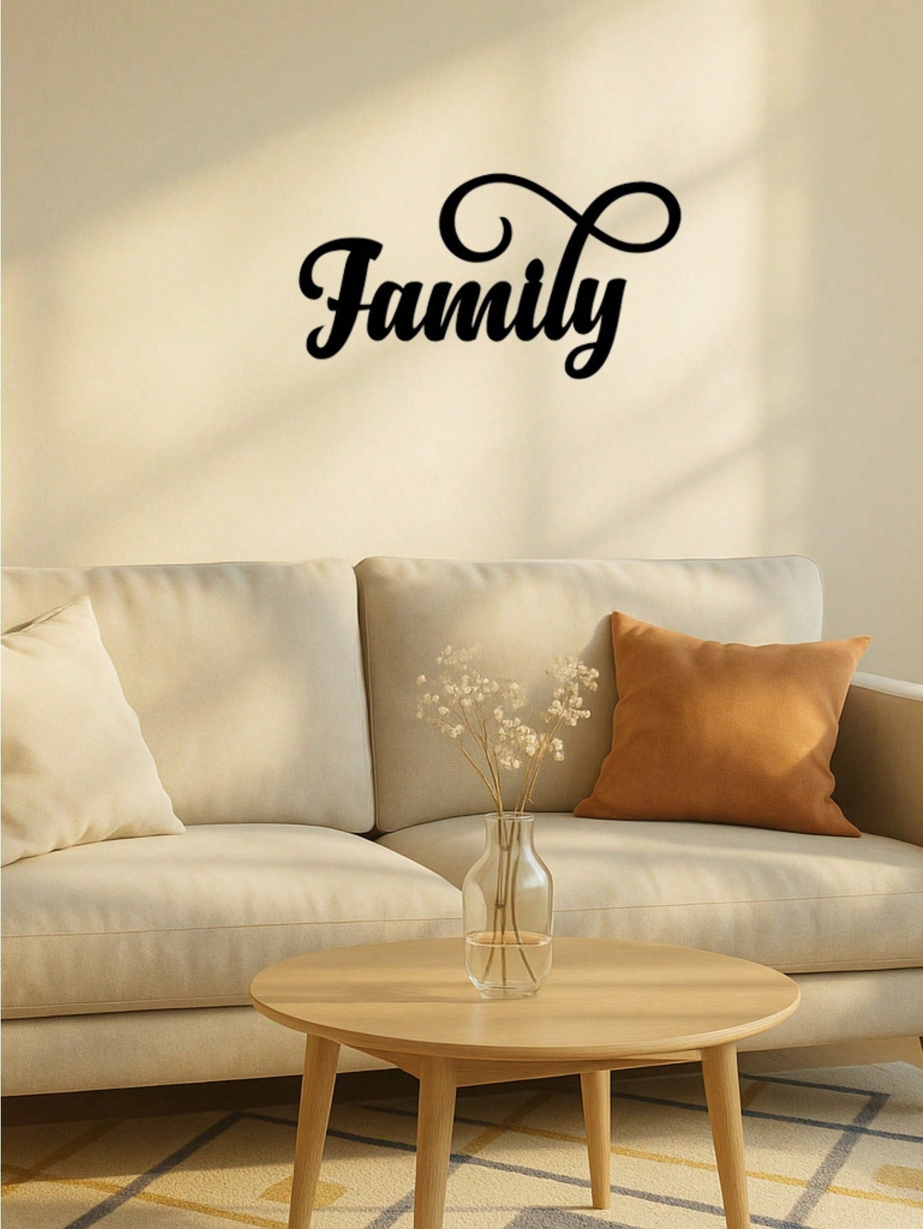 1PC Black Metal "Family" Wall Art, a premium choice for home decor. Its minimalist design paired with the heartwarming "Family" inscription embodies unity and harmony, infusing modern spaces with artistic elegance and emotional warmth,Suitable for modern