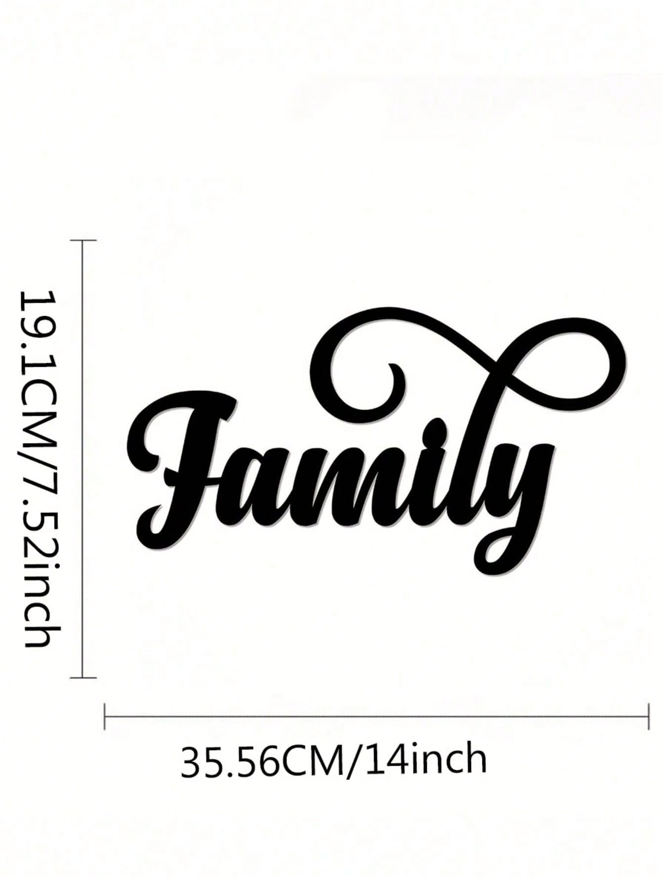 1PC Black Metal "Family" Wall Art, a premium choice for home decor. Its minimalist design paired with the heartwarming "Family" inscription embodies unity and harmony, infusing modern spaces with artistic elegance and emotional warmth,Suitable for modern