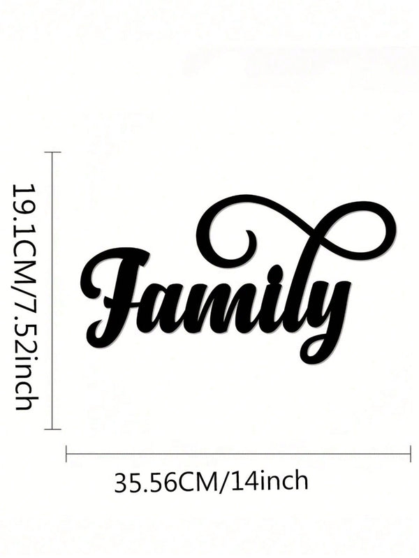 1PC Black Metal "Family" Wall Art, a premium choice for home decor. Its minimalist design paired with the heartwarming "Family" inscription embodies unity and harmony, infusing modern spaces with artistic elegance and emotional warmth,Suitable for modern