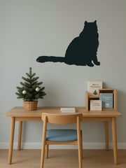 1 Pc Metal Wall Panel of Stretching Cat | Exquisite Cat Silhouette Wall Decoration Sticker. This graceful iron art silhouette showcases a fascinating hanging wall art. It adds a touch of charm and playfulness, creating a captivating atmosphere in your spa