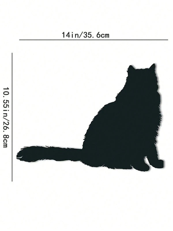 1 Pc Metal Wall Panel of Stretching Cat | Exquisite Cat Silhouette Wall Decoration Sticker. This graceful iron art silhouette showcases a fascinating hanging wall art. It adds a touch of charm and playfulness, creating a captivating atmosphere in your spa