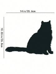1 Pc Metal Wall Panel of Stretching Cat | Exquisite Cat Silhouette Wall Decoration Sticker. This graceful iron art silhouette showcases a fascinating hanging wall art. It adds a touch of charm and playfulness, creating a captivating atmosphere in your spa