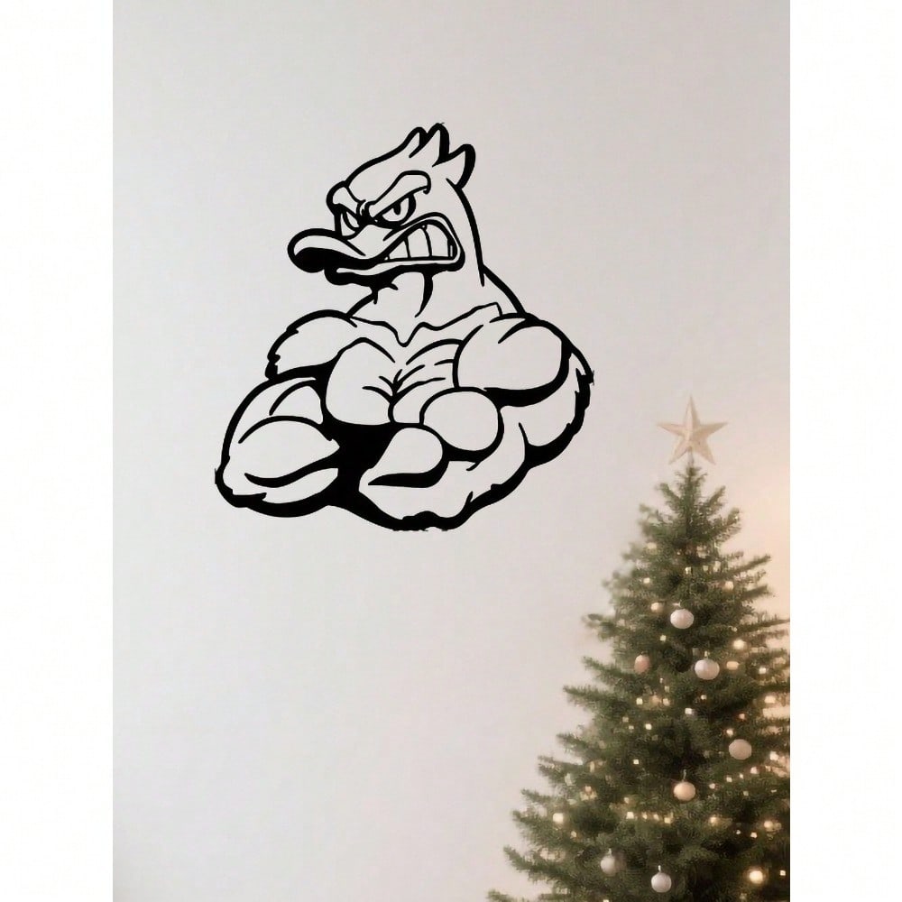 1PC Quirky Duck Bodybuilder Metal Art - Humorous Animal Fitness Sculpture with Ripped Physique Details, Man Cave Decor for Gym or Game Room, Conversation Starter Gift, Suitable for Christmas, Halloween, Thanksgiving, Valentine's Day Gifts, Suitable for Mo