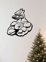 1PC Quirky Duck Bodybuilder Metal Art - Humorous Animal Fitness Sculpture with Ripped Physique Details, Man Cave Decor for Gym or Game Room, Conversation Starter Gift, Suitable for Christmas, Halloween, Thanksgiving, Valentine's Day Gifts, Suitable for Mo