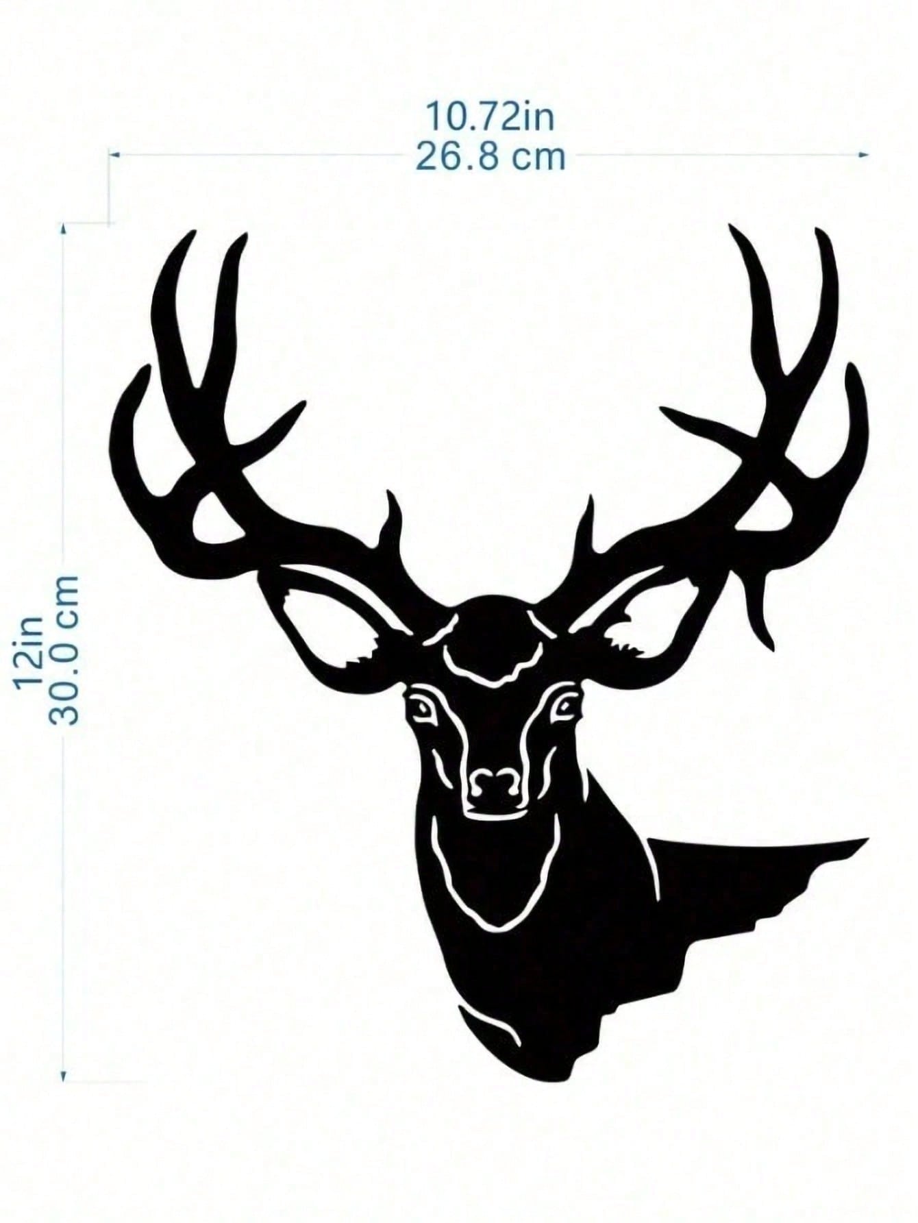 1 PC Forged Christmas Iron Deer Head Wall Sculpture - Modern Nordic Office Decor, Luxury Lodge Cabin Art for Living Room & Study, Lightweight Metal Statue, Deer Head Metal Wall Art - Elegant Home and Office Decor for Living Room and Bedroom Wall Decor Met Secondary image