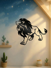 1 PC Lion King Metal Wall Art - Rustic Iron Cutout Plaque for Farmhouse, Office Living Room Bedroom, Jungle Theme Decor with Easy Hang Kit, Majestic Animal Sign Gift Ready, Suitable for Christmas, Halloween, Thanksgiving, Valentine's Day Gifts, Suitable f