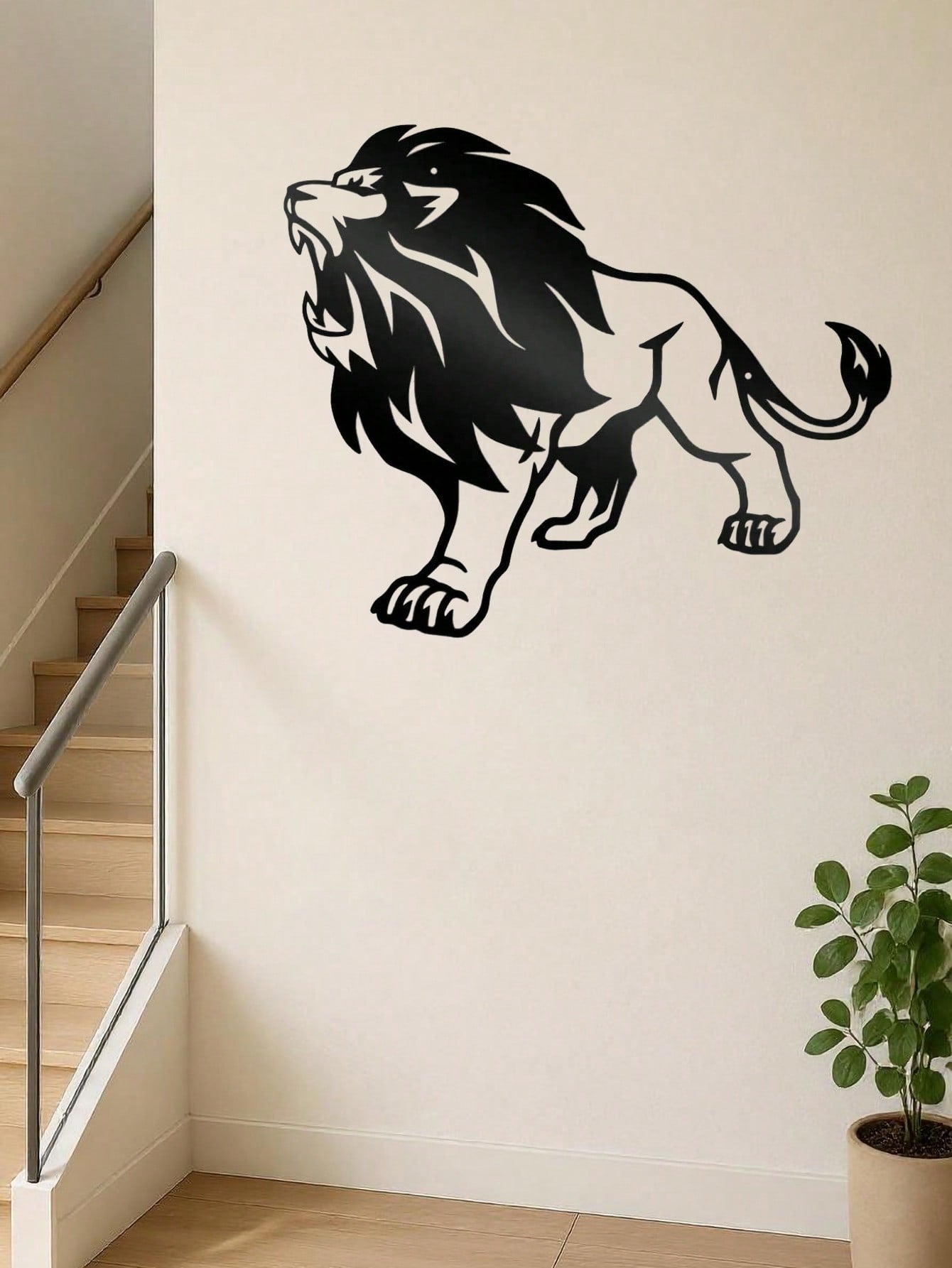 1 PC Lion King Metal Wall Art - Rustic Iron Cutout Plaque for Farmhouse, Office Living Room Bedroom, Jungle Theme Decor with Easy Hang Kit, Majestic Animal Sign Gift Ready, Suitable for Christmas, Halloween, Thanksgiving, Valentine's Day Gifts, Suitable f
