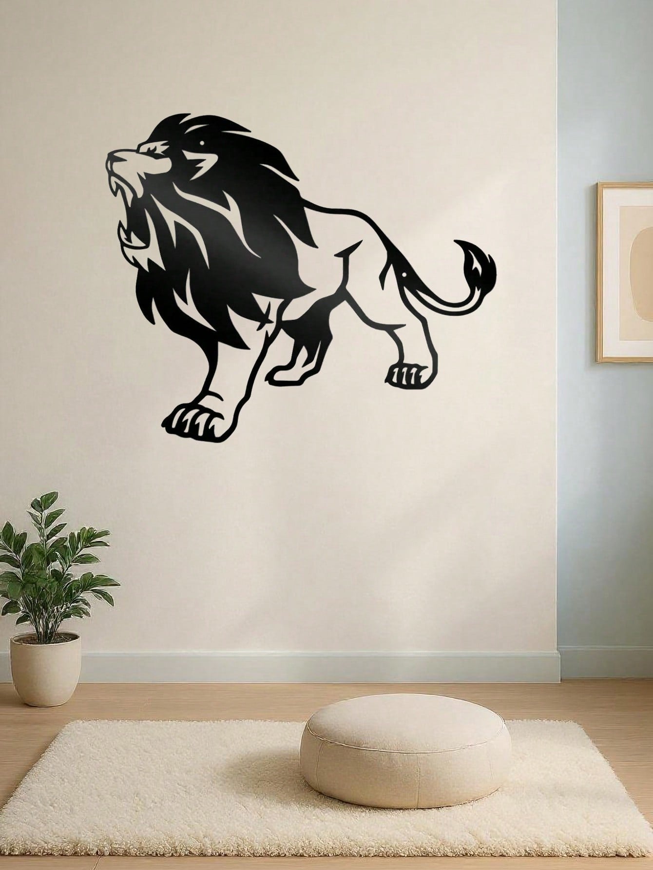 1 PC Lion King Metal Wall Art - Rustic Iron Cutout Plaque for Farmhouse, Office Living Room Bedroom, Jungle Theme Decor with Easy Hang Kit, Majestic Animal Sign Gift Ready, Suitable for Christmas, Halloween, Thanksgiving, Valentine's Day Gifts, Suitable f