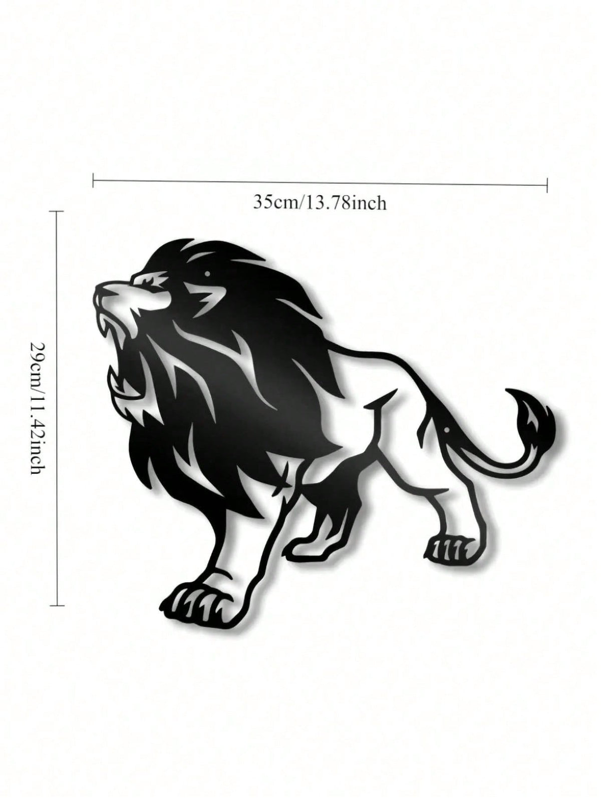 1 PC Lion King Metal Wall Art - Rustic Iron Cutout Plaque for Farmhouse, Office Living Room Bedroom, Jungle Theme Decor with Easy Hang Kit, Majestic Animal Sign Gift Ready, Suitable for Christmas, Halloween, Thanksgiving, Valentine's Day Gifts, Suitable f