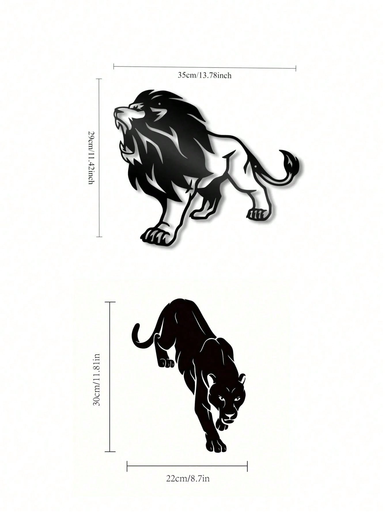 1 PC Lion King Metal Wall Art - Rustic Iron Cutout Plaque for Farmhouse, Office Living Room Bedroom, Jungle Theme Decor with Easy Hang Kit, Majestic Animal Sign Gift Ready, Suitable for Christmas, Halloween, Thanksgiving, Valentine's Day Gifts, Suitable f